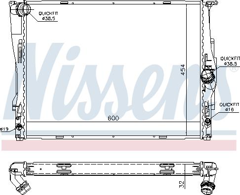 Nissens 60786A - Radiatore, Raffreddamento motore autozon.pro