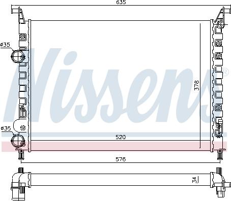 Nissens 61684 - Radiatore, Raffreddamento motore autozon.pro