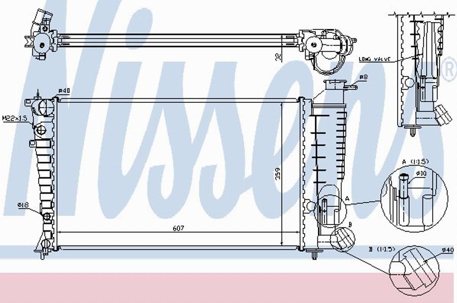 Nissens 61343A - Radiatore, Raffreddamento motore autozon.pro