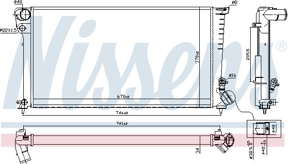 Nissens 61326A - Radiatore, Raffreddamento motore autozon.pro