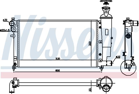 Nissens 61276 - Radiatore, Raffreddamento motore autozon.pro