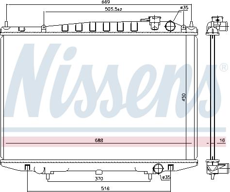 Nissens 68749 - Radiatore, Raffreddamento motore autozon.pro