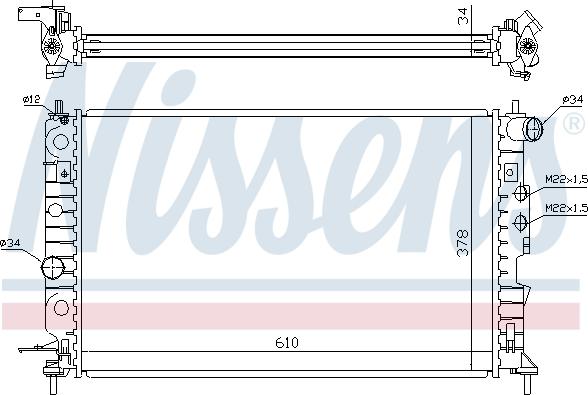 Nissens 699688 - Radiatore, Raffreddamento motore autozon.pro