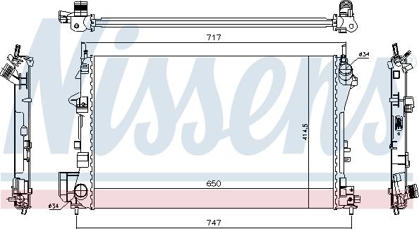 Nissens 696365 - Radiatore, Raffreddamento motore autozon.pro