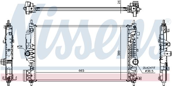 Nissens 630764 - Radiatore, Raffreddamento motore autozon.pro