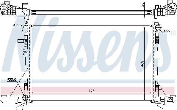 Nissens 630733 - Radiatore, Raffreddamento motore autozon.pro