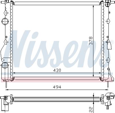 Nissens 693325 - Radiatore, Raffreddamento motore autozon.pro