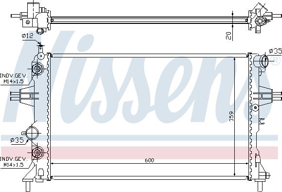 Nissens 695855 - Radiatore, Raffreddamento motore autozon.pro