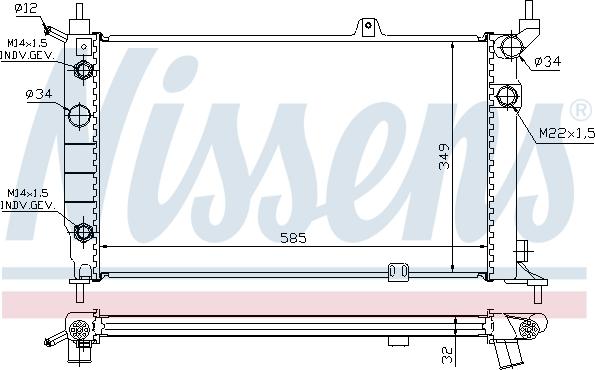 Nissens 690219 - Radiatore, Raffreddamento motore autozon.pro