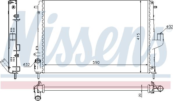 Nissens 691274 - Radiatore, Raffreddamento motore autozon.pro