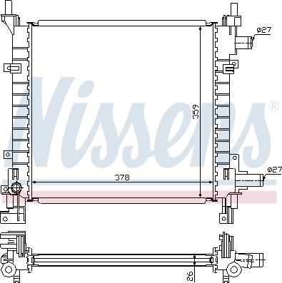 Nissens 692255 - Radiatore, Raffreddamento motore autozon.pro