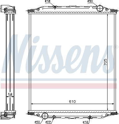 Nissens 628780 - Radiatore, Raffreddamento motore autozon.pro