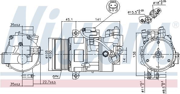 Nissens 89043 - Compressore, Climatizzatore autozon.pro