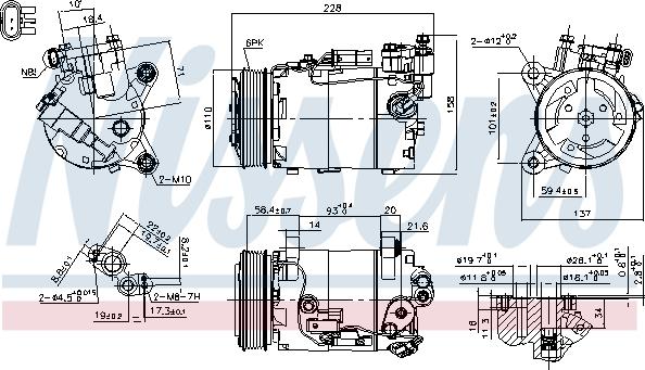 Nissens 890601 - Compressore, Climatizzatore autozon.pro