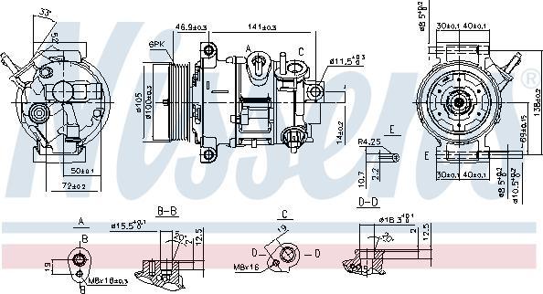 Nissens 890030 - Compressore, Climatizzatore autozon.pro