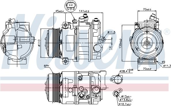 Nissens 89039 - Compressore, Climatizzatore autozon.pro