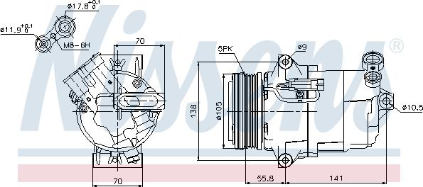 Nissens 89038 - Compressore, Climatizzatore autozon.pro