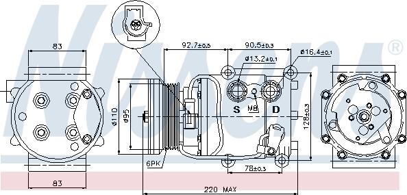 Nissens 89071 - Compressore, Climatizzatore autozon.pro