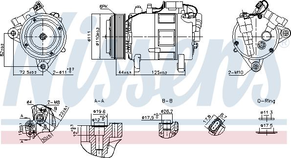 Nissens 891148 - Compressore, Climatizzatore autozon.pro