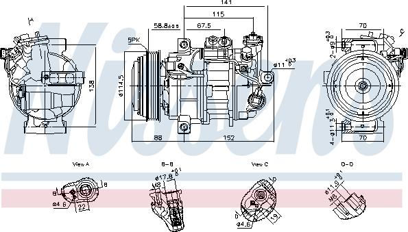 Nissens 891101 - Compressore, Climatizzatore autozon.pro