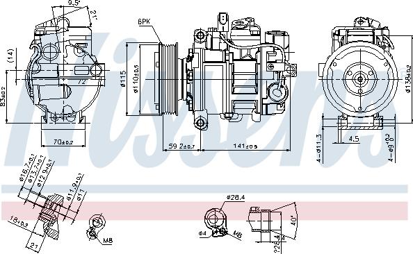 Nissens 89384 - Compressore, Climatizzatore autozon.pro