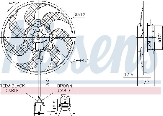 Nissens 850072 - Ventola, Raffreddamento motore autozon.pro