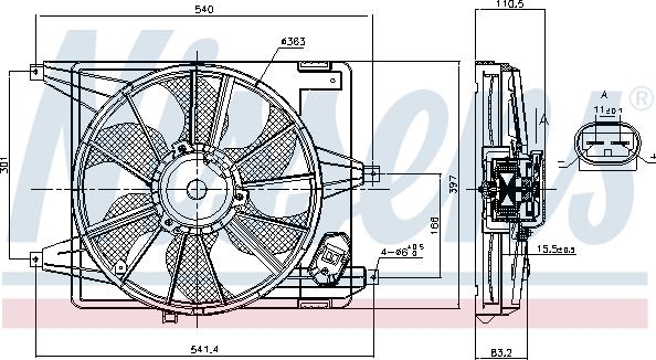 Nissens 85708 - Ventola, Raffreddamento motore autozon.pro