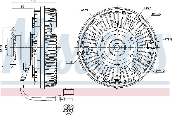 Nissens 86077 - Giunto di collegamento, Ventilatore radiatore autozon.pro