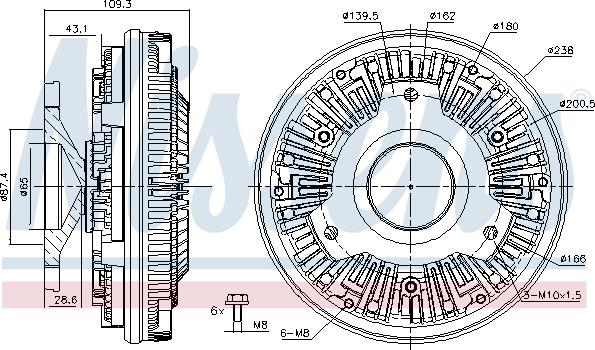 Nissens 86105 - Giunto di collegamento, Ventilatore radiatore autozon.pro