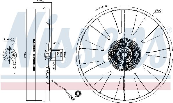 Nissens 86215 - Giunto di collegamento, Ventilatore radiatore autozon.pro