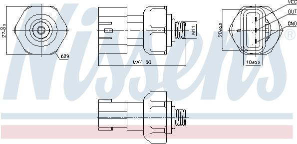 Nissens 301090 - Interruttore a pressione, Climatizzatore autozon.pro