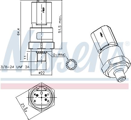 Nissens 301029 - Interruttore a pressione, Climatizzatore autozon.pro