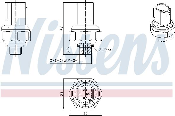 Nissens 301070 - Interruttore a pressione, Climatizzatore autozon.pro