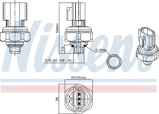 Nissens 301077 - Interruttore a pressione, Climatizzatore autozon.pro