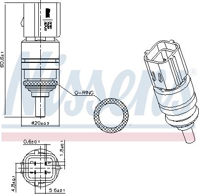 Nissens 207051 - Sensore, Temperatura refrigerante autozon.pro