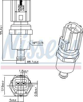 Nissens 207057 - Sensore, Temperatura refrigerante autozon.pro