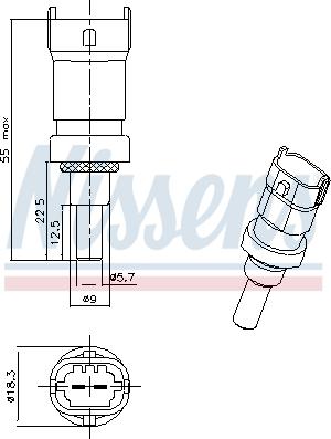 Nissens 207107 - Sensore, Temperatura refrigerante autozon.pro