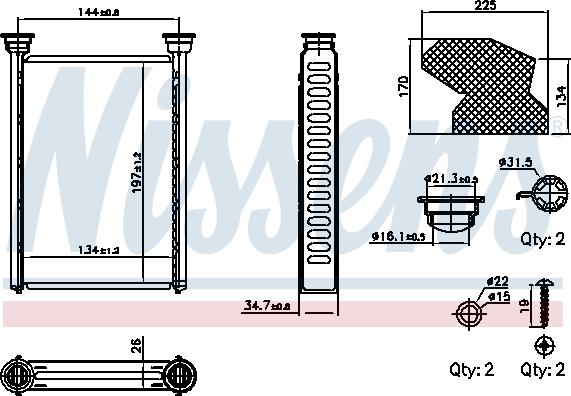 Nissens 707309 - Scambiatore calore, Riscaldamento abitacolo autozon.pro