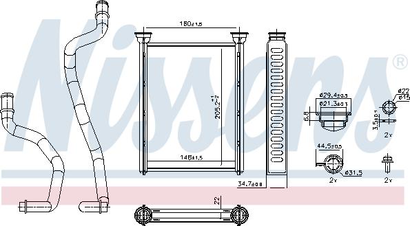 Nissens 707290 - Scambiatore calore, Riscaldamento abitacolo autozon.pro