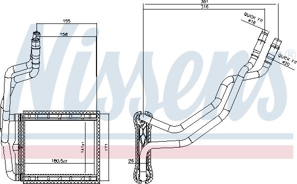 Nissens 707211 - Scambiatore calore, Riscaldamento abitacolo autozon.pro