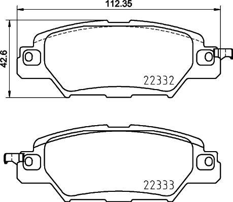 Nisshinbo NP5051 - Kit pastiglie freno, Freno a disco autozon.pro