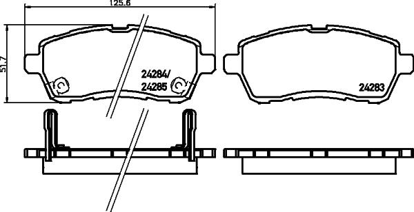 Nisshinbo NP5030 - Kit pastiglie freno, Freno a disco autozon.pro