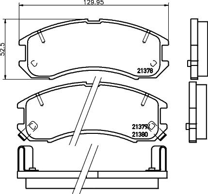 Nisshinbo NP5022 - Kit pastiglie freno, Freno a disco autozon.pro