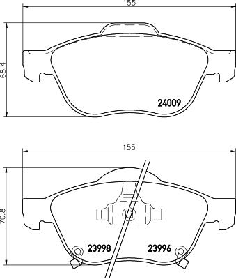 Nisshinbo NP1117 - Kit pastiglie freno, Freno a disco autozon.pro