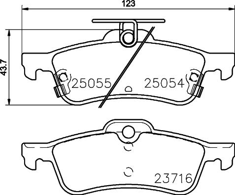 Nisshinbo NP8041 - Kit pastiglie freno, Freno a disco autozon.pro