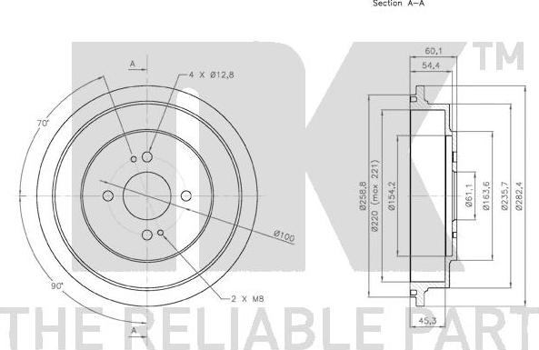 NK 252 609 - Tamburo freno autozon.pro