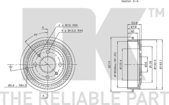 NK 252309 - Tamburo freno autozon.pro