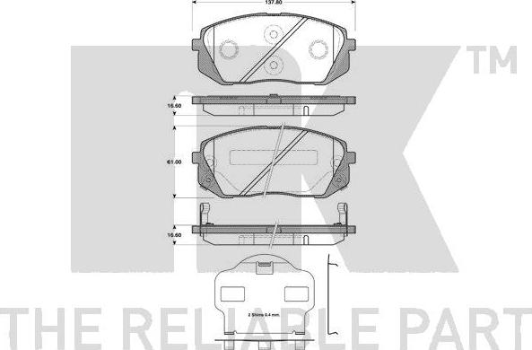 NK 223430 - Kit pastiglie freno, Freno a disco autozon.pro