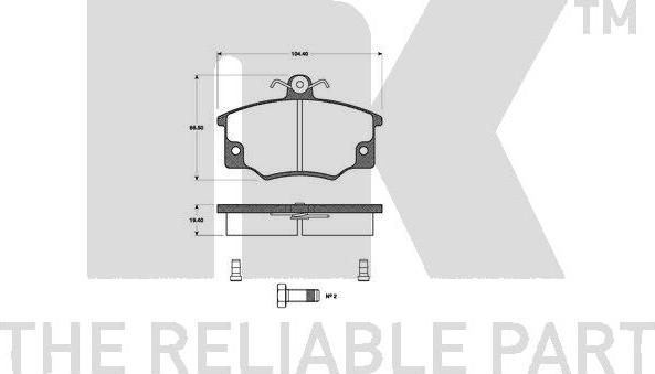 NK 222316 - Kit pastiglie freno, Freno a disco autozon.pro