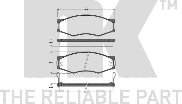 NK 222214 - Kit pastiglie freno, Freno a disco autozon.pro